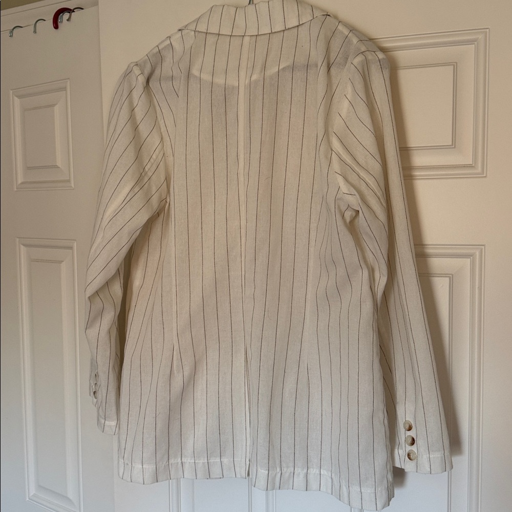 Kori Cream Pinstripe Blazer Jacket - Picture 5 of 6